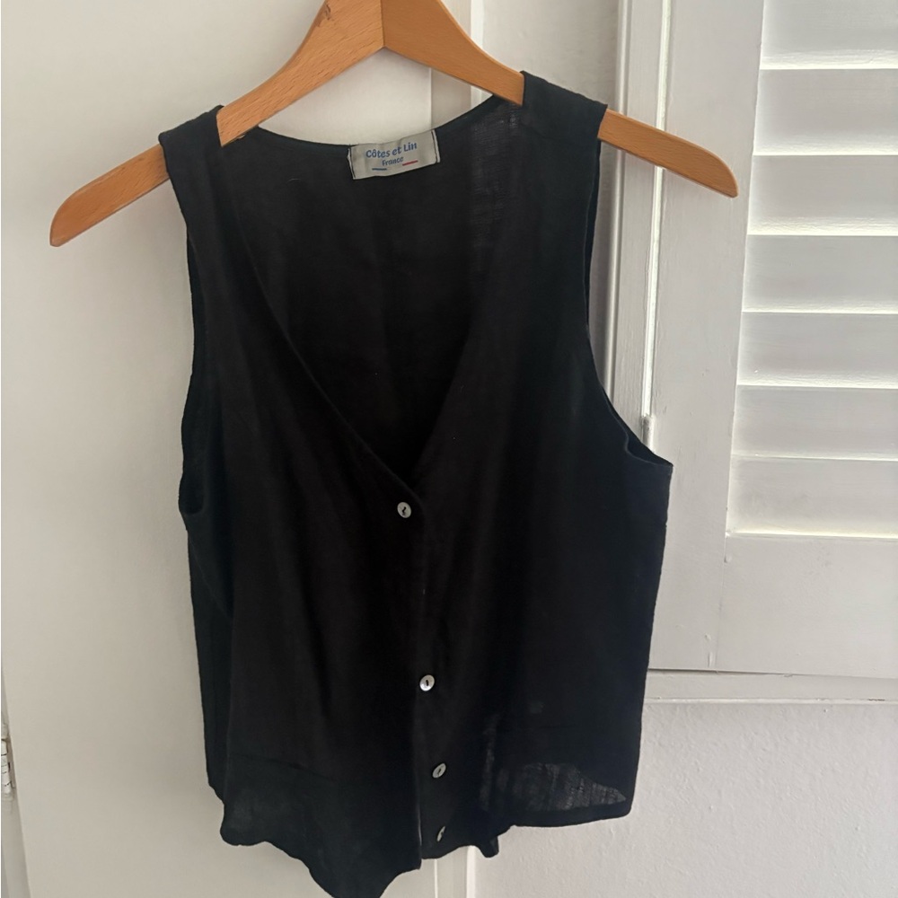 French Brand Linen Vest